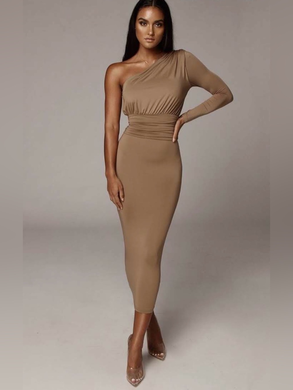 Jluxlabel Mocha Renee One Shoulder Dress